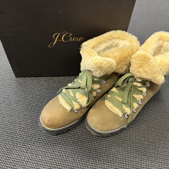 JCrew Women's Suede Shearling-Lined Winter Boots Size 10 - Picture 6 of 7